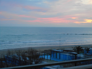 Sunrise in PESARO (I) , view from our hotel room , last stop before the ferry boat in Ancona